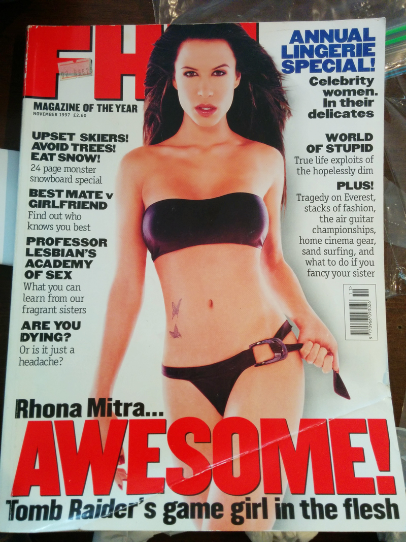 Illustration for article titled Lara Croft And Jason Statham Were Both Models In A 1997 Men's Mag